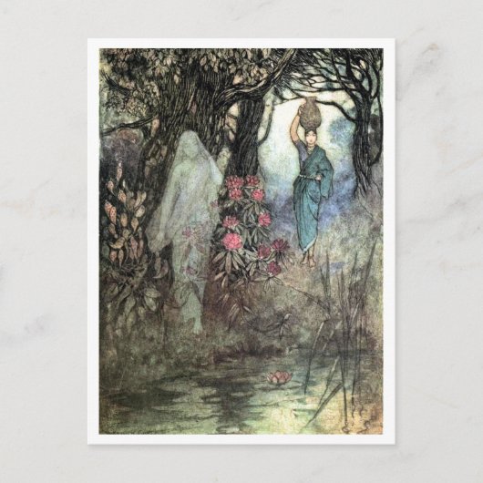 Von einem Geist gebürstet von Warwick Goble Postkarte (Vorderseite)