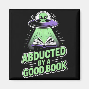 Von einem guten Buch entführt lustiger UFO-Alien l Magnet