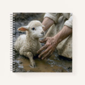 von einem Hirten gerettetes Lamm Notizblock (Vorderseite)