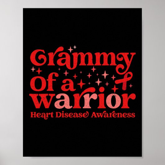 von einem Krieger Herzerkrankungen Bewusstsein rot Poster (Vorne)