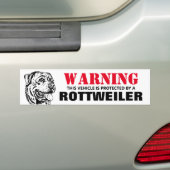 Von einem Rottweiler geschützt Autoaufkleber (Auf Auto)