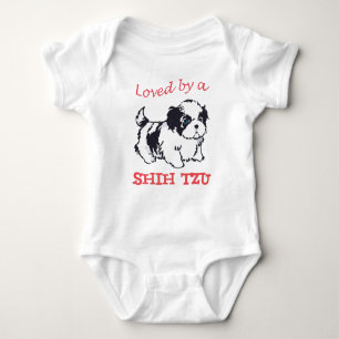 Von einem Schih Tzu geliebt Baby Strampler