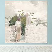 Von einem Tor Stehende Frau, Bahamas Leinwanddruck (Insitu (Holzboden))