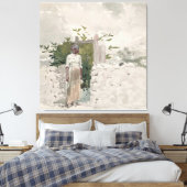 Von einem Tor Stehende Frau, Bahamas Leinwanddruck (Insitu (Schlafzimmer))