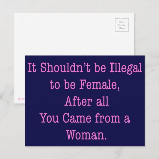 Von einer Frau Postkarte (Vorne/Hinten)