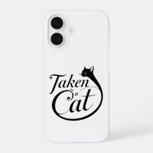 Von einer Katze vereinnahmt ,Minimale Typografie-D iPhone 16 Hülle