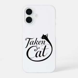Von einer Katze vereinnahmt ,Minimale Typografie-D iPhone 16 Hülle