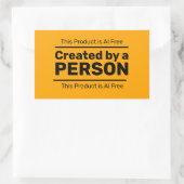 Von einer Person erstellt - AI frei - Orange Custo Rechteckiger Aufkleber (Tasche)