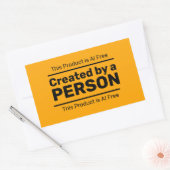 Von einer Person erstellt - AI frei - Orange Custo Rechteckiger Aufkleber (Umschlag)