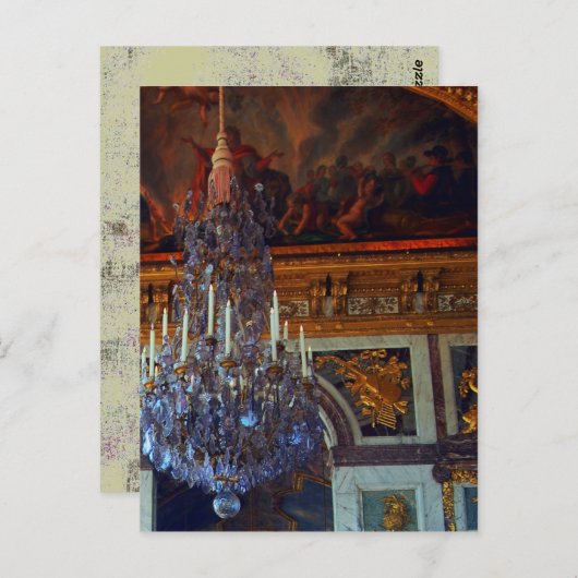 Von Elegance Chandelier ~ Postcard Postkarte (Vorne/Hinten)