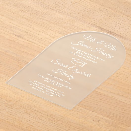 Von Eltern Ankündigung Eleganter Abschluss (Ablage )