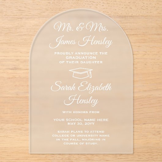 Von Eltern Ankündigung Eleganter Abschluss (Vorderseite)