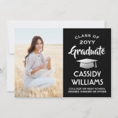 Von Eltern ein Foto Schwarz-Weiß-Abschluss Ankündigung (Vorderseite)