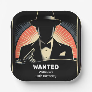 Von Erwachsenen Kinder 90er Junge Retro Mafia 10.  Pappteller