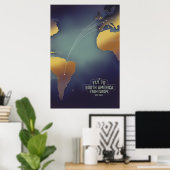 Von Europa aus fliegen nach Südamerika Poster (Heimbüro)