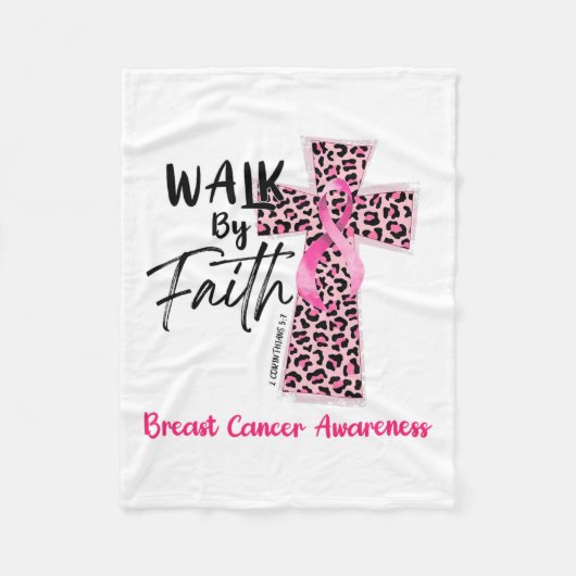 Von Faith Breast Cancer Awareness Christlich Jesus Fleecedecke (Vorderseite)