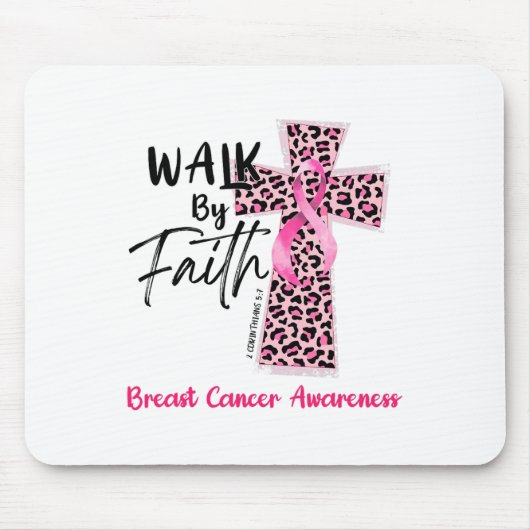 Von Faith Breast Cancer Awareness Christlich Jesus Mousepad (Vorne)