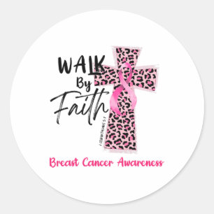Von Faith Breast Cancer Awareness Christlich Jesus Runder Aufkleber