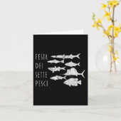 Von Fischen Italien T-Weihnachten Abend 7 Fische T Karte (Gelbe Blume)