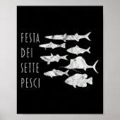 Von Fischen Italien T-Weihnachten Abend 7 Fische T Poster (Vorne)