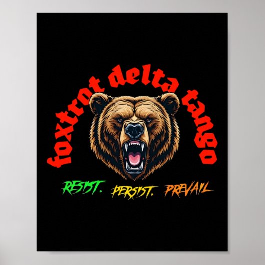 von Foxtrot Delta Tango - Gothic Bold Typografy St Poster (Vorne)