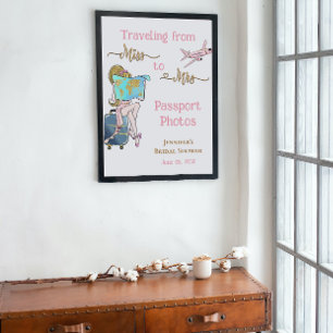 Von Fräulein zu Frau Brautparty Reise Foto Schild