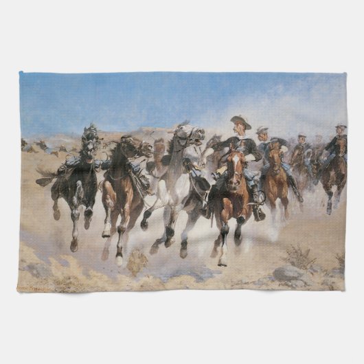 Von Frederic Remington entsorgt, Vintag Cowboys Geschirrtuch (Horizontal)
