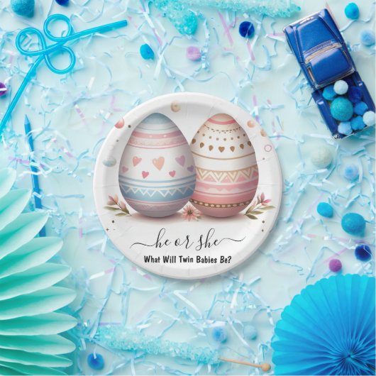 Von Games Oh Baby Joint Two Twin Gender Reveal Pappteller (Party)