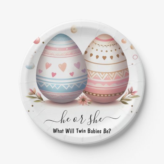 Von Games Oh Baby Joint Two Twin Gender Reveal Pappteller (Vorderseite)