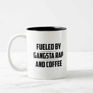 VON GANGSTA RAP UND KAFFEE BEKRÄFTIGT ZWEIFARBIGE TASSE