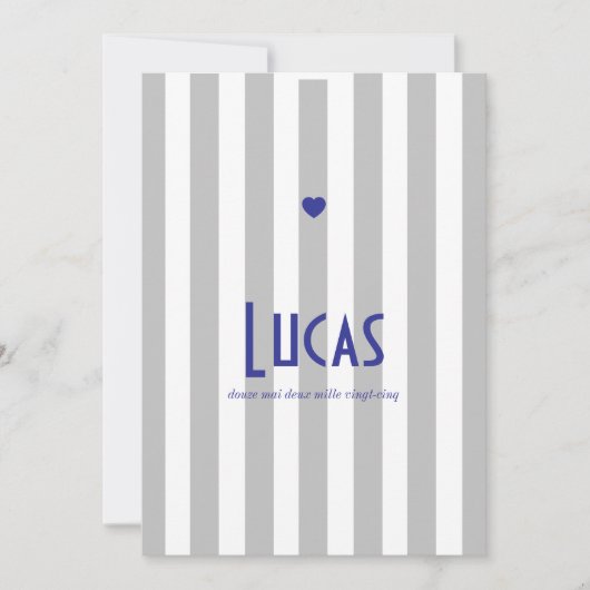 Von Geburt an Riviera Gris Bleu Save The Date (Vorderseite)