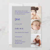 Von Geburt an Riviera Gris Bleu Save The Date (Rückseite)