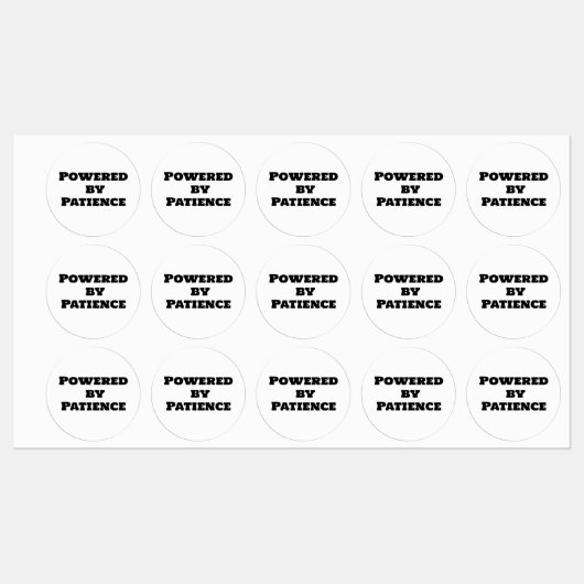 Von Geduld angetrieben Etiketten (Blatt)