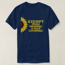 Von Gesichtsmasken befreites Sonnenblumen-T-Shirt