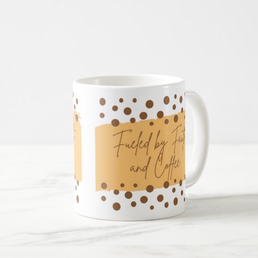 Von Glaube und Kaffee angetrieben Kaffeetasse (VorderseiteRechts)