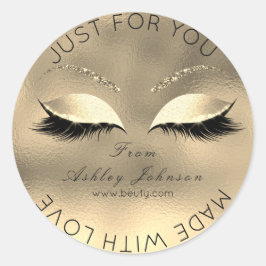 Von Glitzer Lashes Glitzer Beauty Gold Makeup Runder Aufkleber