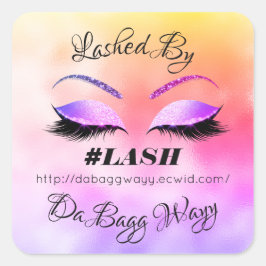 Von Glitzer Lashes hergestellte Beauty Rose Makeup Quadratischer Aufkleber