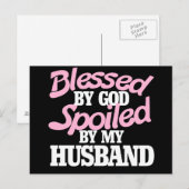 Von GOD gesegnet, verwöhnt von meinem Mann Postkarte (Vorne/Hinten)