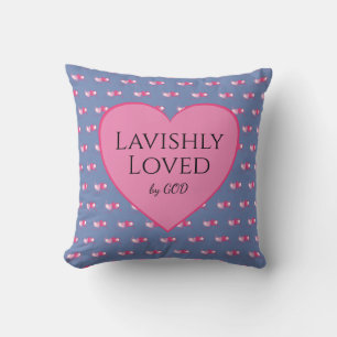 VON GOD Pink Hearts Custom Blue Valentines LIEBT Kissen