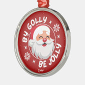 Von Golly Be Jolly Niedlich Red Santa Ornament Aus Metall (Links)