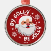 Von Golly Be Jolly Niedlich Red Santa Ornament Aus Metall (Vorne)