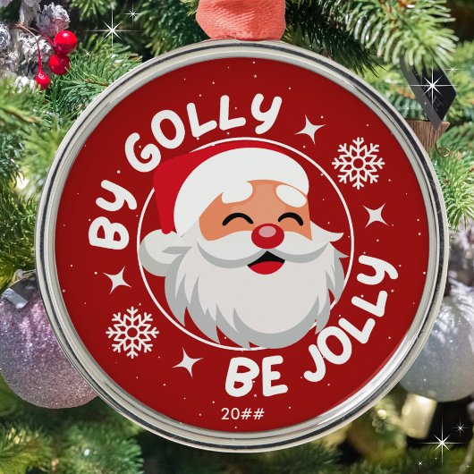 Von Golly Be Jolly Niedlich Red Santa Ornament Aus Metall
