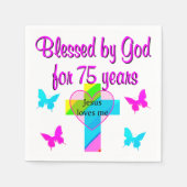VON GOTT 75 JAHRE PERSONALISIERT GESTALTET SERVIETTE (Vorderseite)