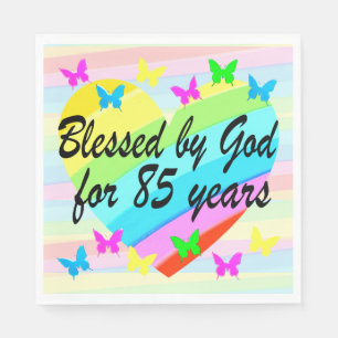 VON GOTT 85. BIRTHTAGNAPKINS GESCHLOSSEN SERVIETTE