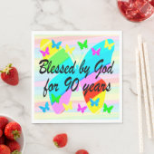 VON GOTT 90. GEBURTSTAG PAPIER NAPKINS GESCHLOSSEN SERVIETTE (Beispiel)