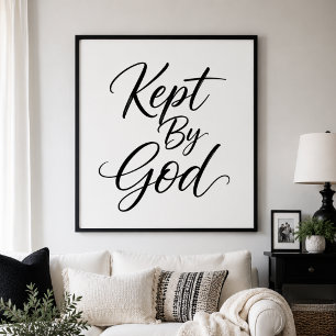 Von Gott Bewahrt Schwarz-Weiß-Wandkunst Poster