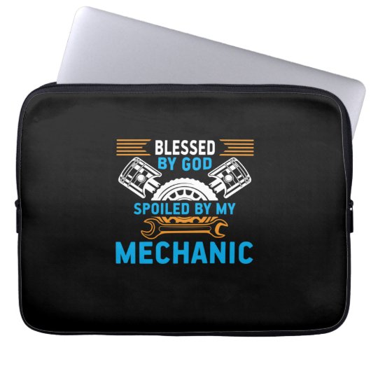 Von Gott durch Mechanik Laptopschutzhülle (Vorderseite)