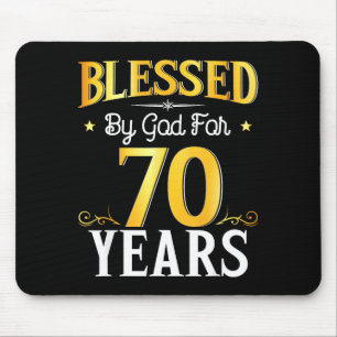 Von Gott für 70 Jahre gesegnet 70. Geburtstag Männ Mousepad