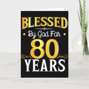 Von Gott für 80 Jahre gesegnet 80. Geburtstag Männ Karte