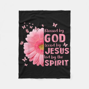 Von Gott geliebt von Jesus Blume Christlichen Kro Fleecedecke